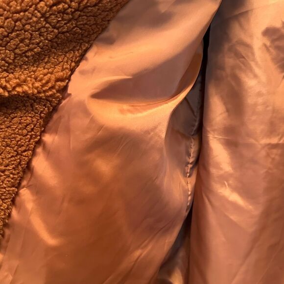 GAP Women's Brown Teddy Jacket Size M Fully Lined Super Soft and Warm Cabincore - Picture 4 of 5